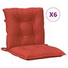 vidaXL Coussins de chaise &agrave; dossier bas lot de 6 rouge m&eacute;lang&eacute; tissu