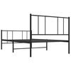 vidaXL Cadre de lit m&eacute;tal sans matelas et pied de lit noir 100x200 cm