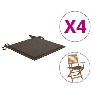 vidaXL Coussins de chaise jardin lot de 4 taupe 40x40x4cm tissu oxford