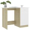 vidaXL Bureau Blanc et chêne sonoma 100 x 50 x 76 cm Aggloméré