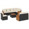 vidaXL Salon de jardin 9 pcs avec coussins noir r&eacute;sine tress&eacute;e