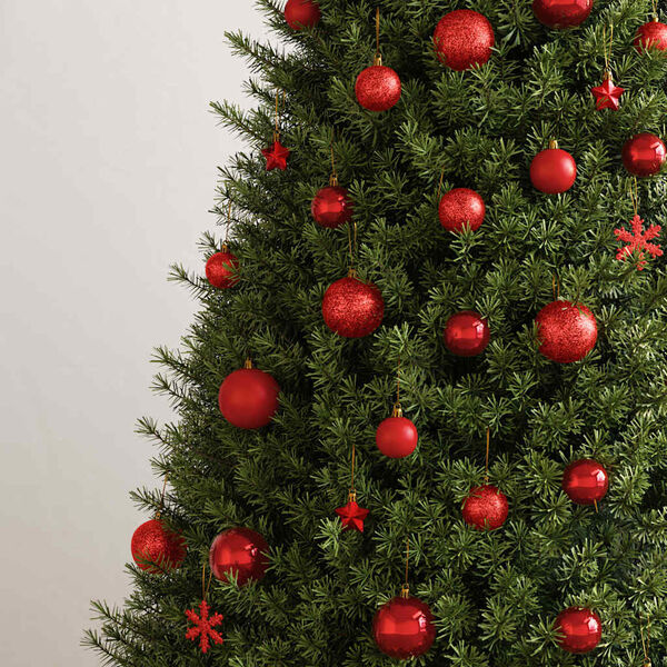 vidaXL Ensemble de boules de No&euml;l 111 pi&egrave;ces rouge polystyr&egrave;ne