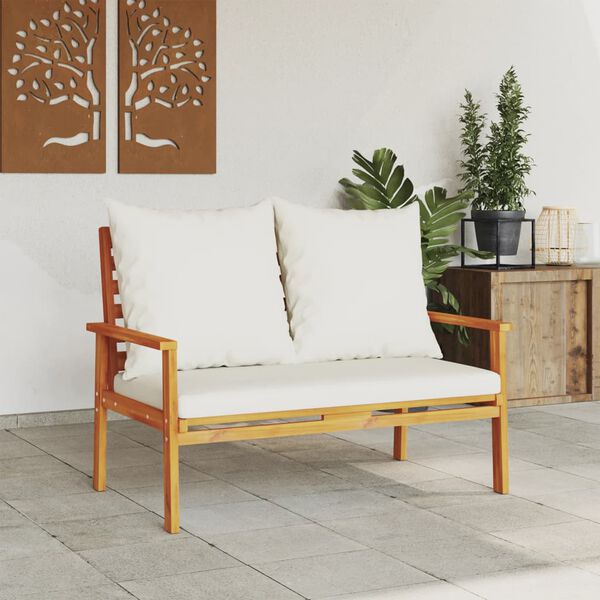 vidaXL Canap&eacute; de jardin 120 cm avec coussin bois d'acacia massif
