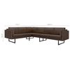 vidaXL Canap&eacute; d'angle marron tissu