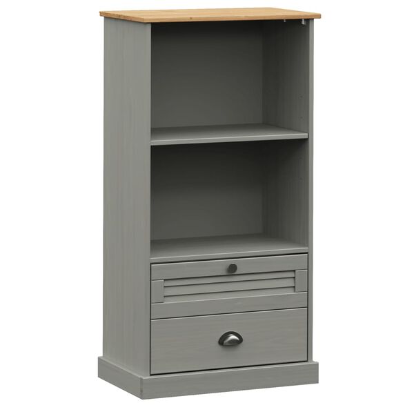 vidaXL Bibliothèque VIGO gris 60x35x114,5 cm bois massif de pin
