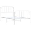 vidaXL Cadre de lit métal sans matelas et pied de lit blanc 100x190 cm