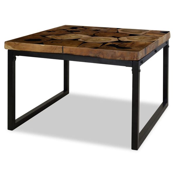vidaXL Table basse Teck Résine 60x60x40 cm