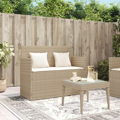 vidaXL Banc de jardin avec coussins beige résine tressée