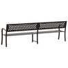 vidaXL Banc double de jardin 246 cm Noir Acier