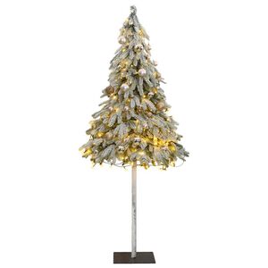vidaXL Sapin de No&euml;l artificiel 150 LED&boules&neige floqu&eacute;e 150 cm