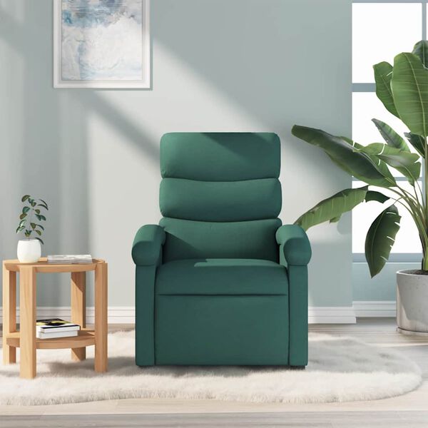 vidaXL Fauteuil inclinable Vert fonc&eacute; Tissu