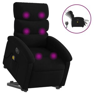 vidaXL Fauteuil inclinable de massage &eacute;lectrique noir tissu