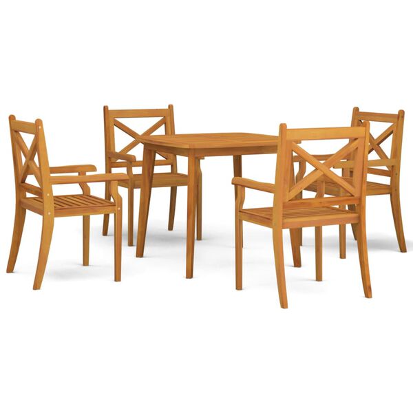 vidaXL Ensemble &agrave; manger de jardin 5 pcs Bois d'acacia solide
