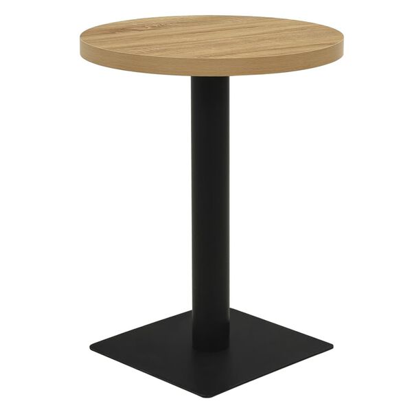 vidaXL Table de bistro Couleur ch&ecirc;ne 60 cm MDF et acier