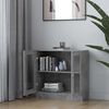 vidaXL Armoire &agrave; vitrine Gris b&eacute;ton 82,5x30,5x80 cm Bois d'ing&eacute;nierie