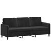 vidaXL Canap&eacute; &agrave; 3 places Noir 180 cm Velours