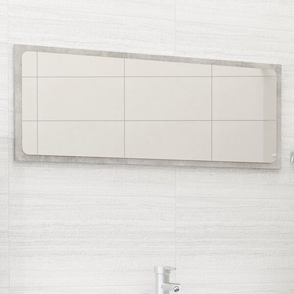 vidaXL Miroir de salle de bain Gris b&eacute;ton 90x1,5x37 cm Agglom&eacute;r&eacute;