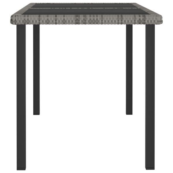 vidaXL Table &agrave; d&icirc;ner de jardin Gris 140x70x73 cm R&eacute;sine tress&eacute;e