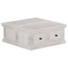 vidaXL Table basse Blanc 70x70x30 cm Bois de manguier massif