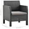 vidaXL Salon de jardin 2 pcs avec coussin PP Rotin Anthracite