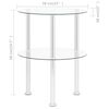 vidaXL Table d'appoint 2 niveaux Transparent 38 cm Verre tremp&eacute;