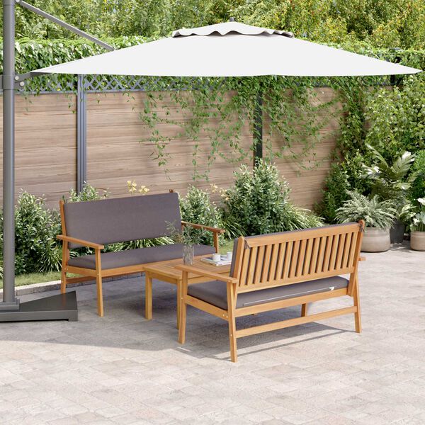 vidaXL Ensemble de canapé de jardin 3 pcs Marron Bois d'acacia massif
