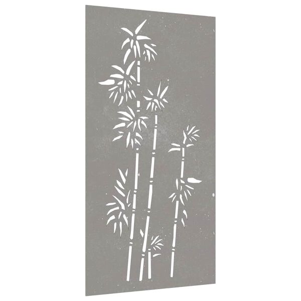 vidaXL D&eacute;coration murale jardin 105x55 cm acier corten design bambou