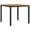 vidaXL Table de jardin et dessus en bois d'acacia noir r&eacute;sine tress&eacute;e