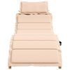 vidaXL Chaises longues avec coussins lot de 2 beige bois massif acacia