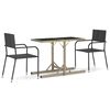 vidaXL Ensemble &agrave; manger de jardin 3 pcs Noir