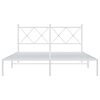 vidaXL Cadre de lit m&eacute;tal sans matelas et t&ecirc;te de lit blanc 150x200 cm