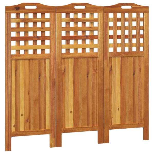 vidaXL Cloison de s&eacute;paration 3 panneaux 121,5x2x115 cm Bois d'acacia