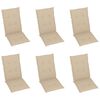 vidaXL Chaises de jardin lot de 6 avec coussins beige Bois teck massif
