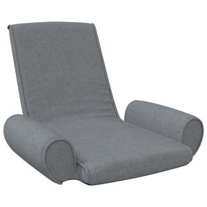 vidaXL Chaise pliable de sol Gris clair Tissu