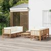 vidaXL Salon de jardin 9 pcs avec coussins blanc cr&egrave;me bambou