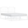 vidaXL Cadre de lit métal sans matelas et tête de lit blanc 135x190 cm