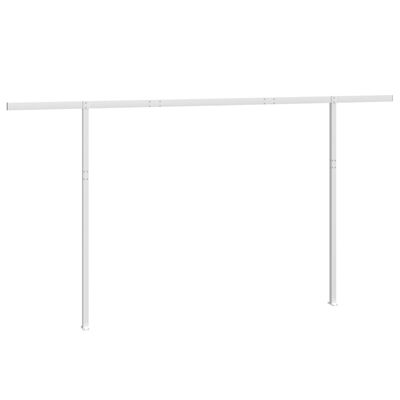 vidaXL Jeu de poteaux d'auvent blanc 450x245 cm fer