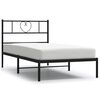 vidaXL Cadre de lit m&eacute;tal sans matelas avec t&ecirc;te de lit noir 100x200cm