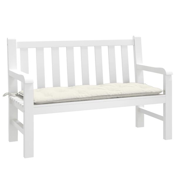 vidaXL Coussin de banc de jardin cr&egrave;me m&eacute;lang&eacute; 120x50x7 cm tissu