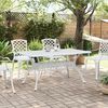 vidaXL Table de jardin blanc 150x90x72 cm aluminium coul&eacute;