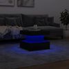vidaXL Table basse avec lumi&egrave;res LED noir 50x50x40 cm