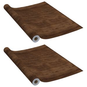 vidaXL Films autoadhésifs pour meubles 2 pcs Chêne foncé 500x90 cm PVC