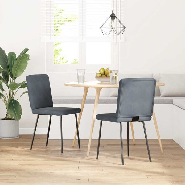 vidaXL Chaises à manger lot de 2 Gris foncé Velours