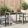 vidaXL Table de Jardin Beige 90 x 90 x 75 cm polyrotin