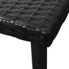 vidaXL Chaise longue avec coussin et table R&eacute;sine tress&eacute;e Noir