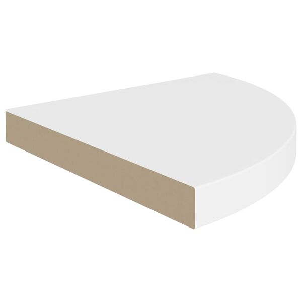 vidaXL &Eacute;tag&egrave;re d'angle flottante Blanc 35x35x3,8 cm MDF