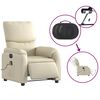 vidaXL Fauteuil inclinable de massage électrique crème similicuir