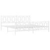 vidaXL Cadre de lit m&eacute;tal sans matelas et pied de lit blanc 193x203 cm