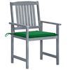 vidaXL Chaises de jardin et coussins lot de 6 Bois acacia massif Gris