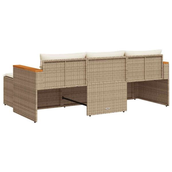 vidaXL Salon de jardin avec coussins 3 pcs beige r&eacute;sine tress&eacute;e